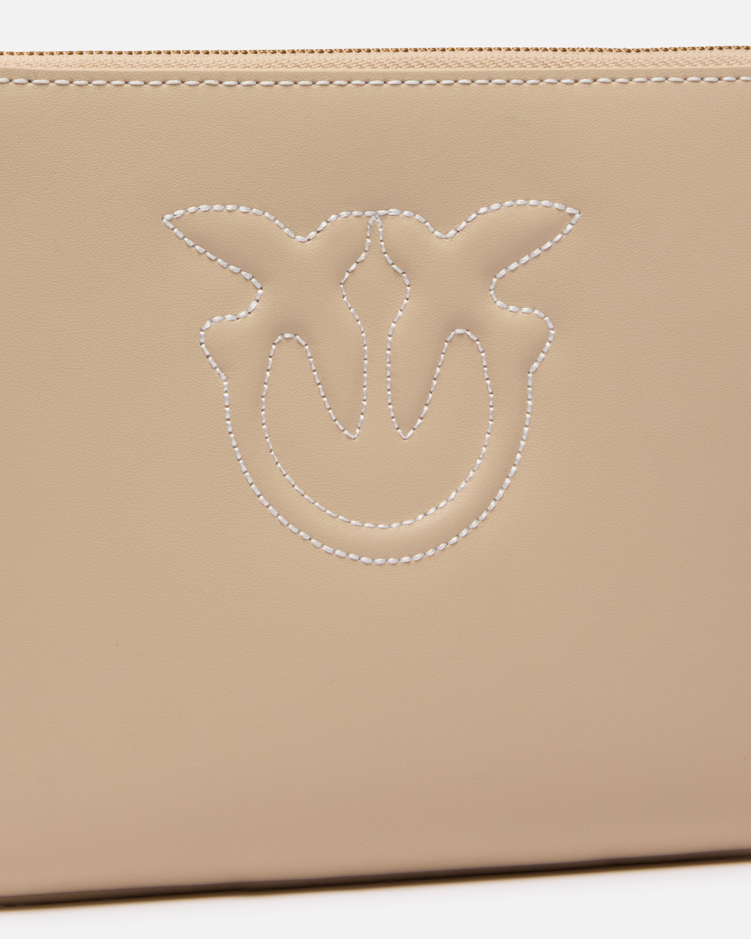 LEATHER CLUTCH WITH WRISTLET AND BIRDS LOGO - 3