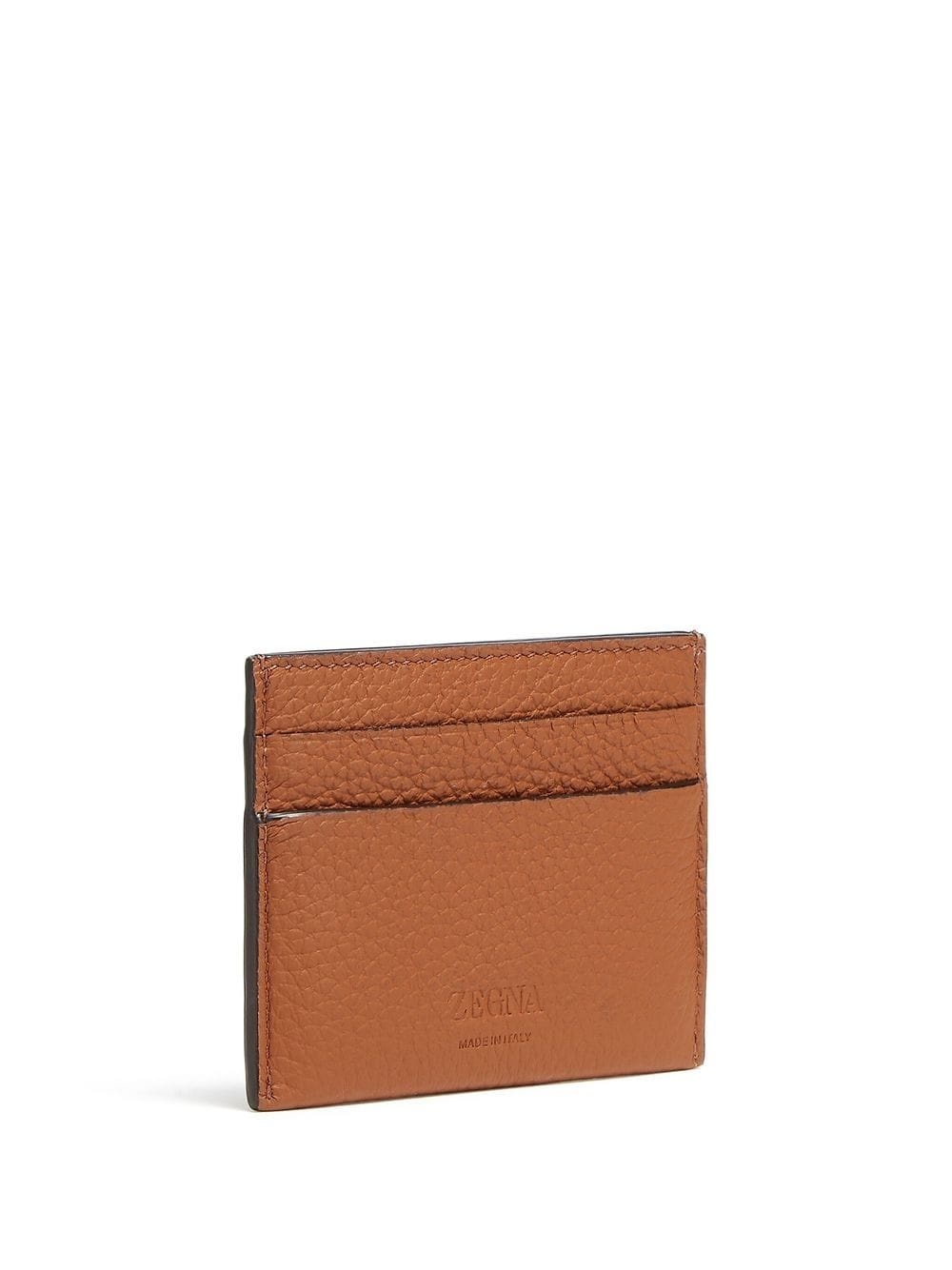 logo-plaque leather cardholder - 2