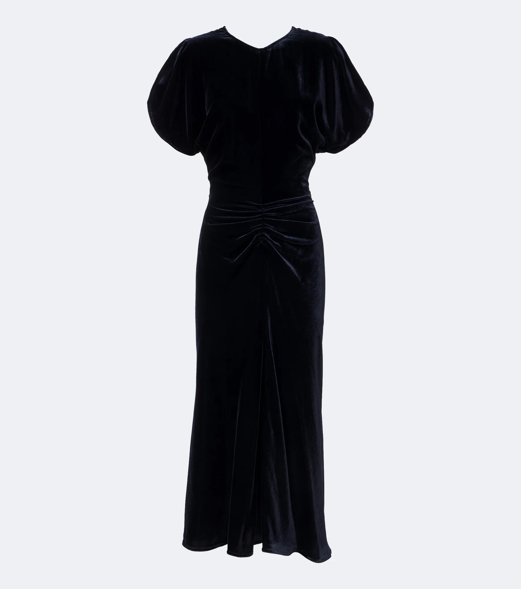Bela gathered velvet midi dress - 1