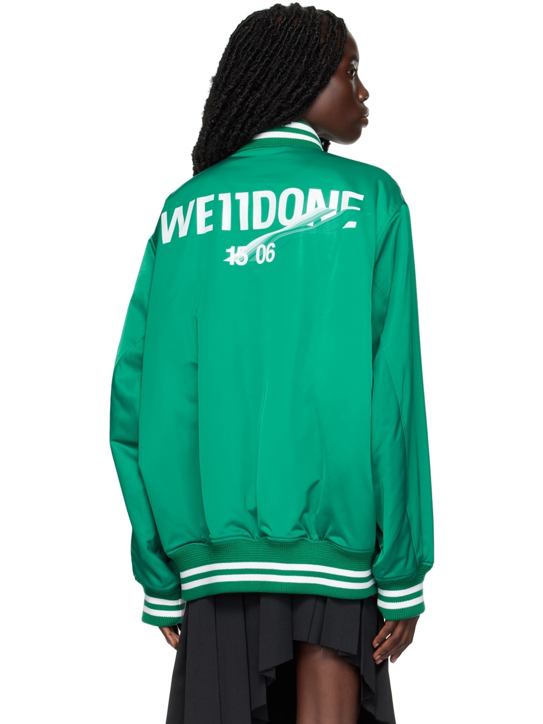 Green Oversized Bomber Jacket - 3