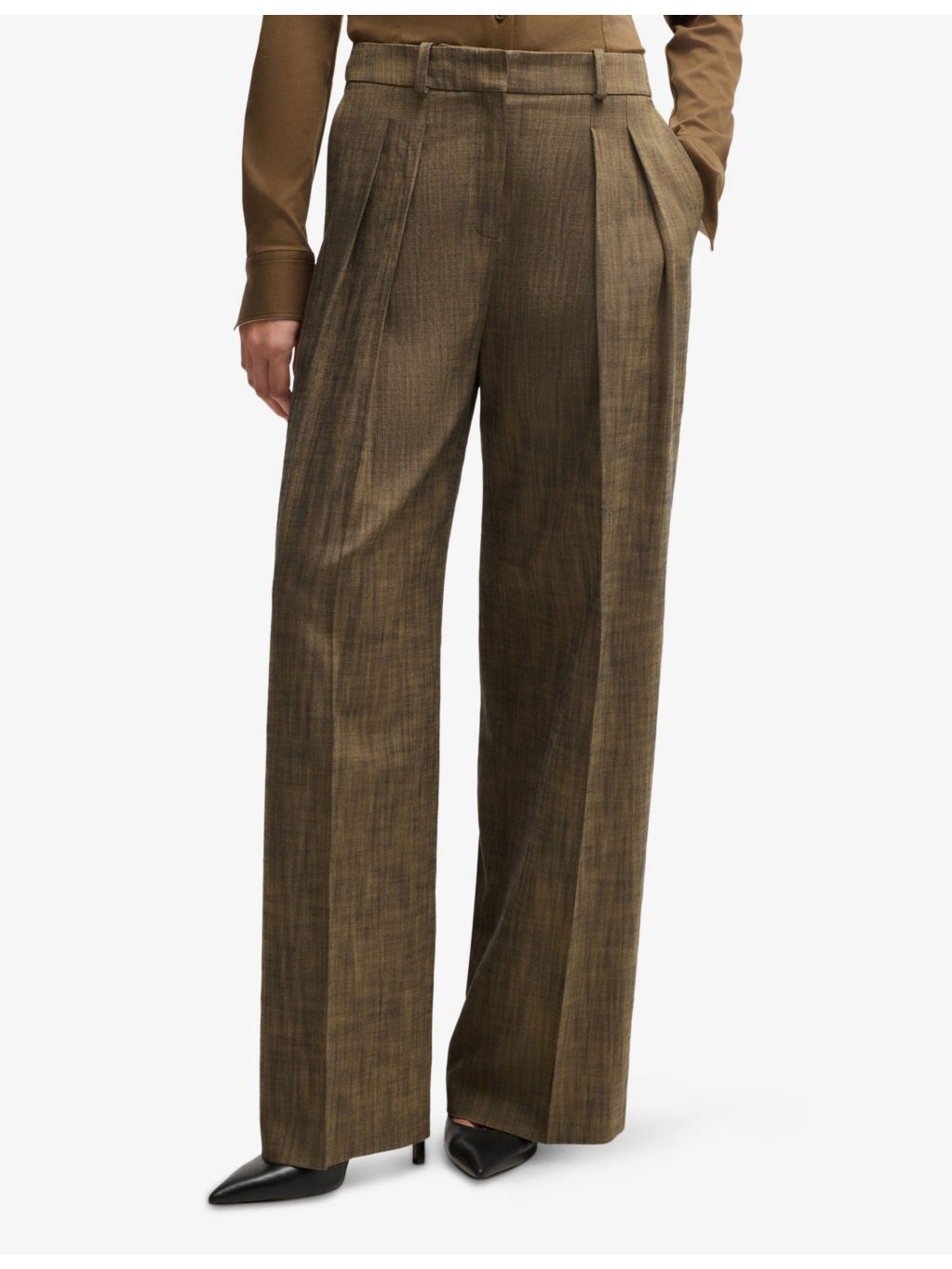 Centre-crease straight-leg mid-rise woven trousers - 3
