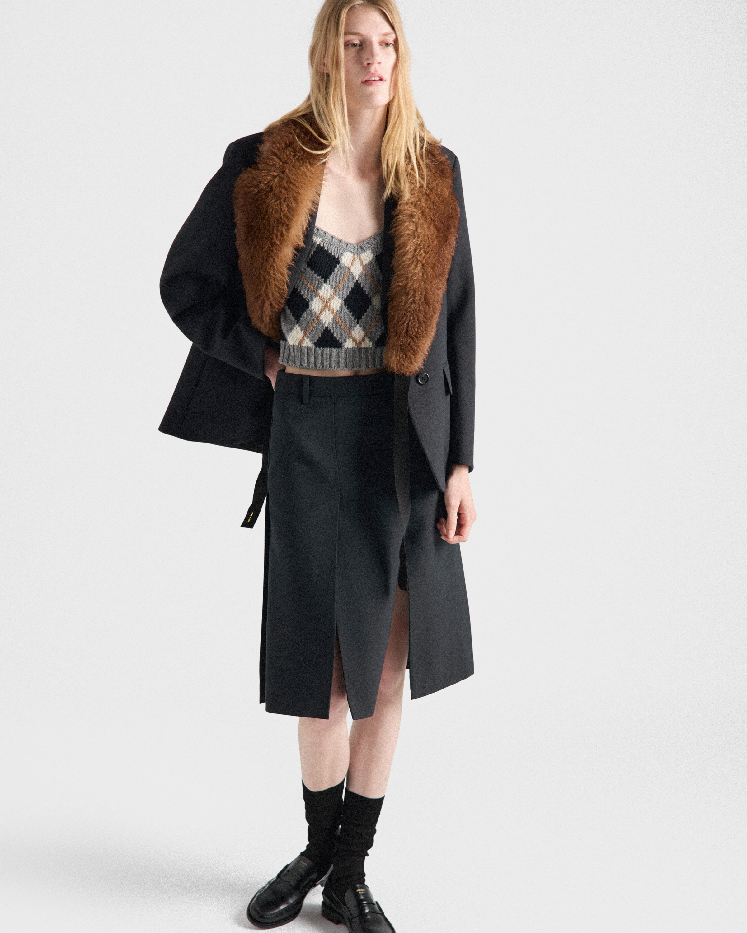 Argyle knit cashmere top - 3