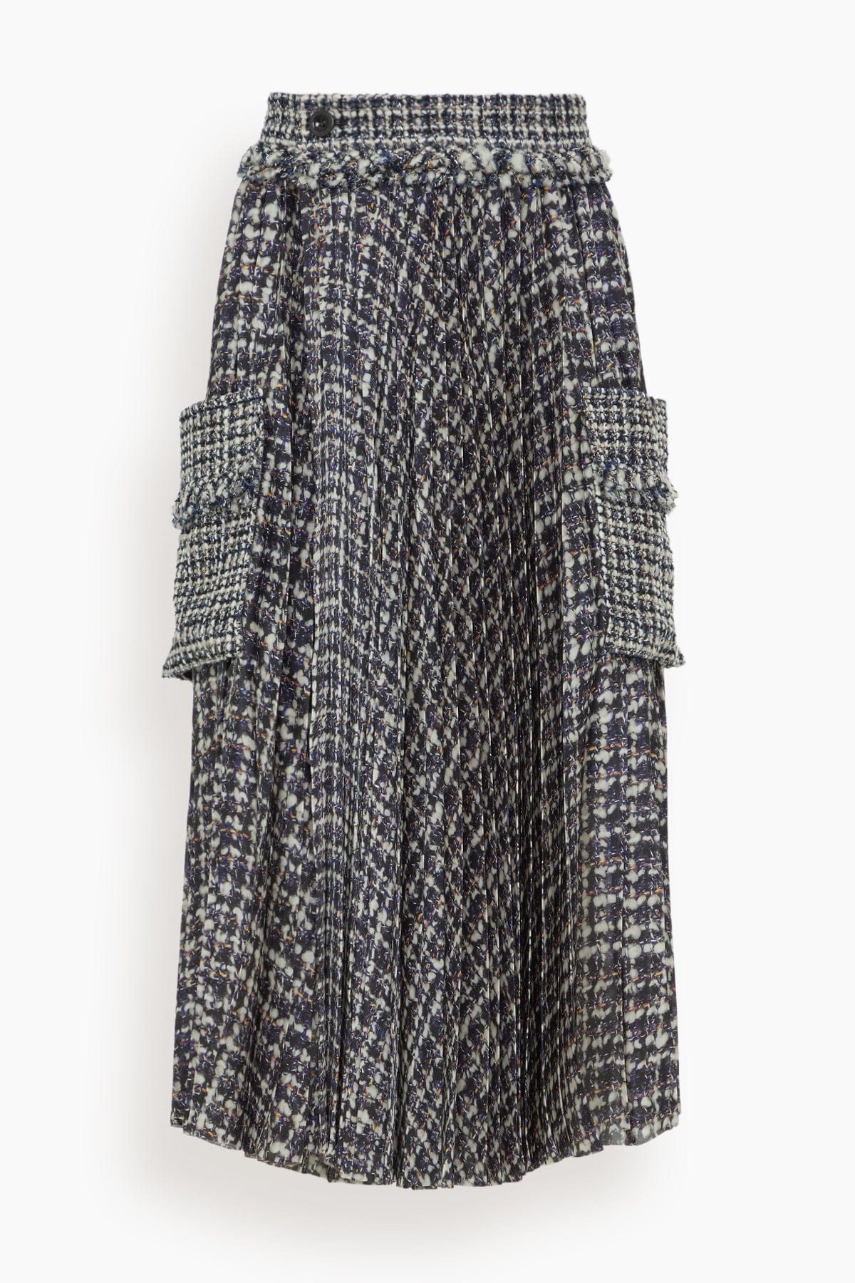 Tweed Skirt in Off White/Blue - 1