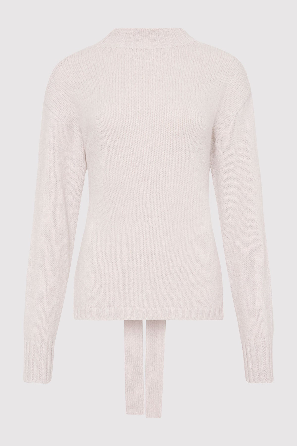 Wool Cashmere Blend Tie Back Jumper - Mist - 1