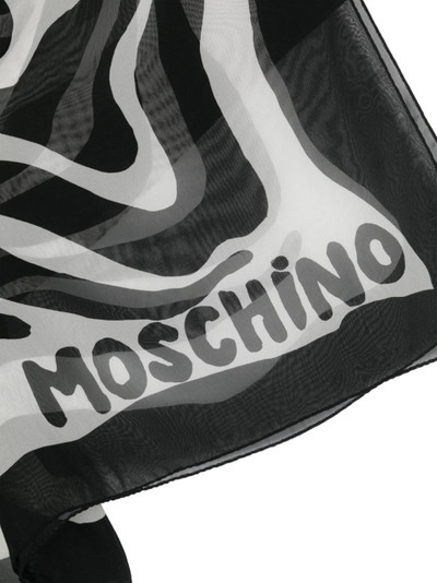 Moschino zebra-print silk scarf outlook