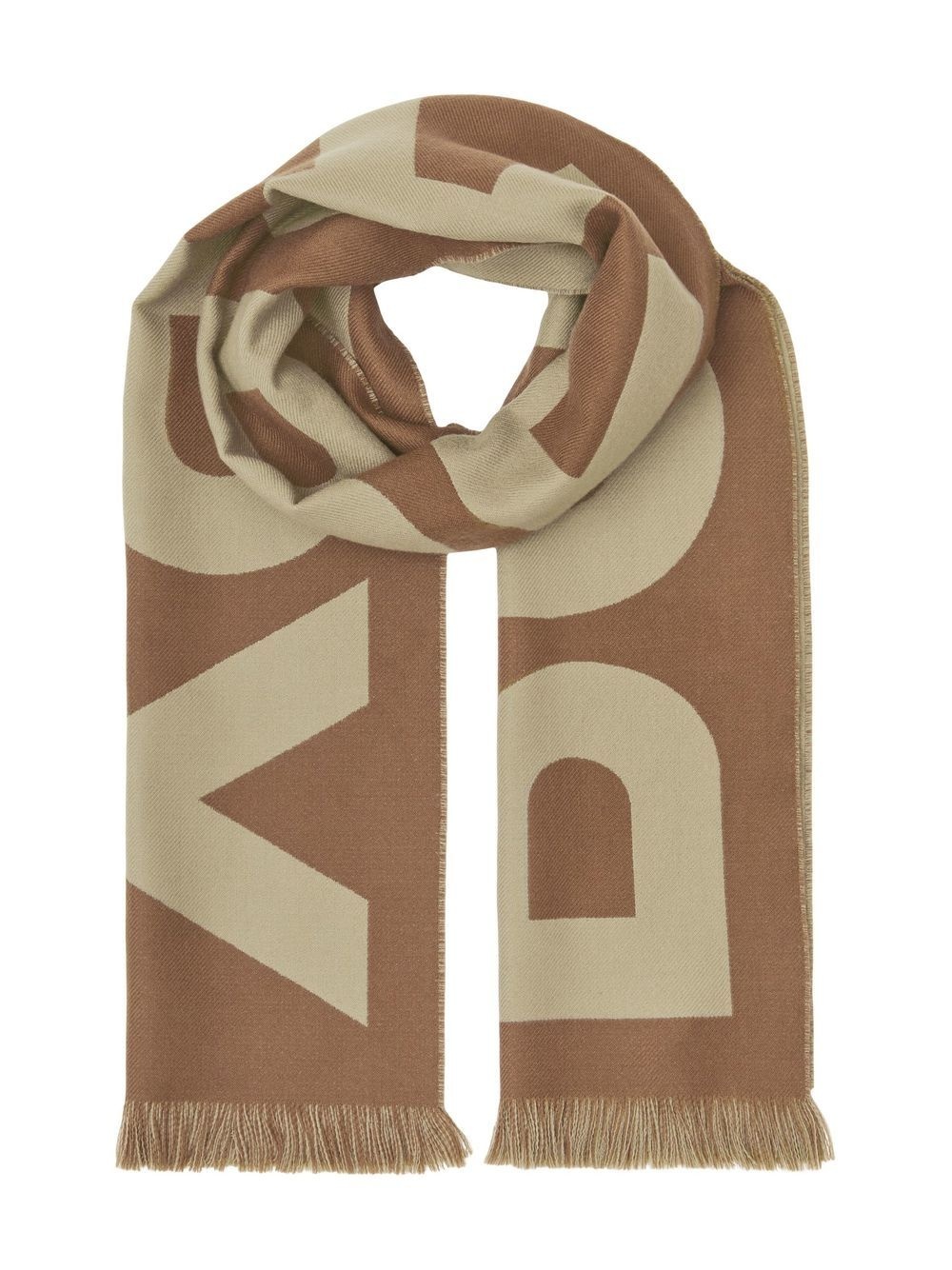 logo wool jacquard scarf - 5