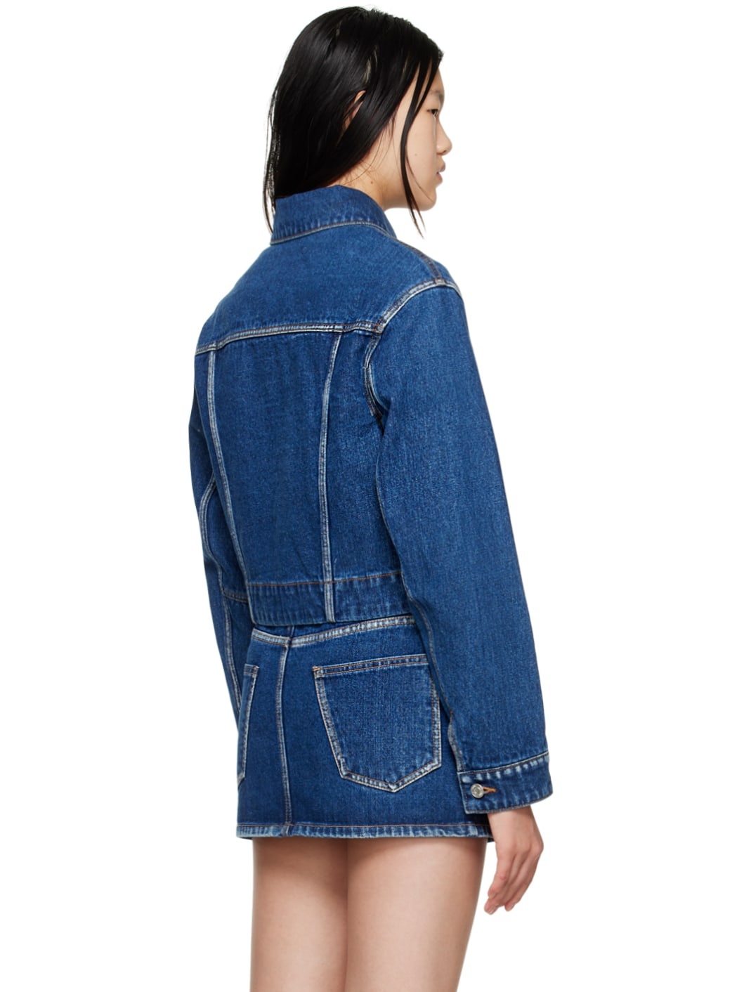 Blue V-Line Denim Jacket - 3