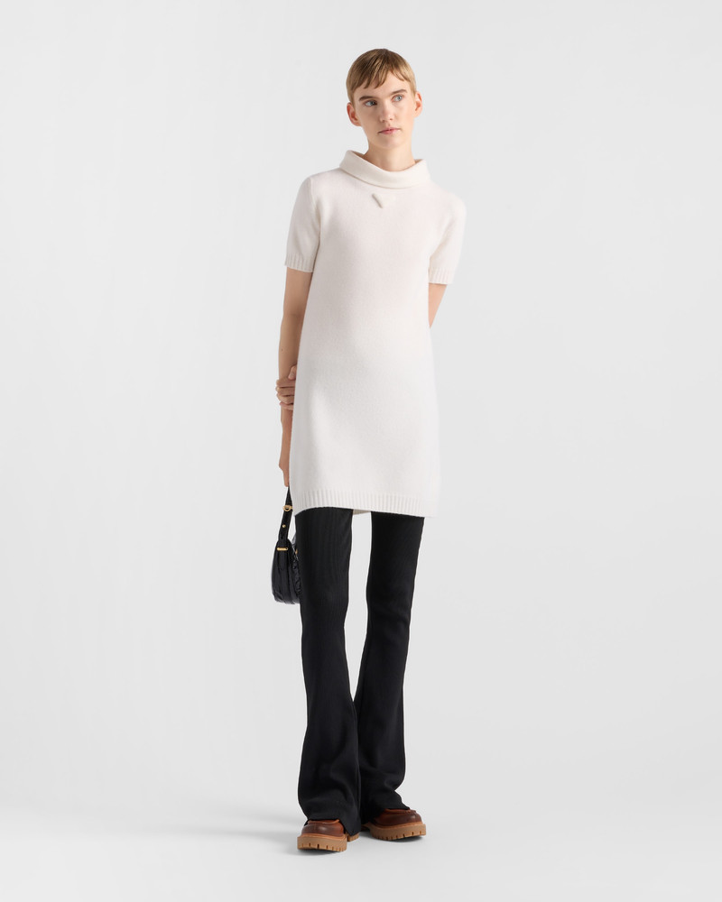 knee length dresses for ladies Prada Beige Pleated Mini Dress - BOPF main image 1