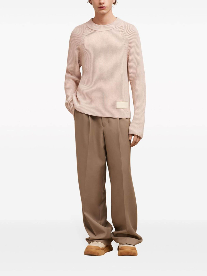 AMI Paris logo-patch knitted jumper outlook