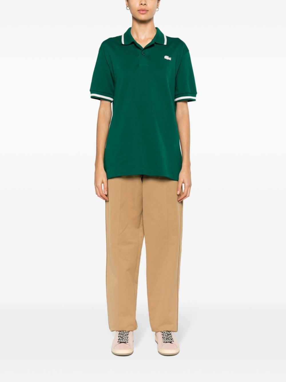 logo-patch cotton polo shirt - 3