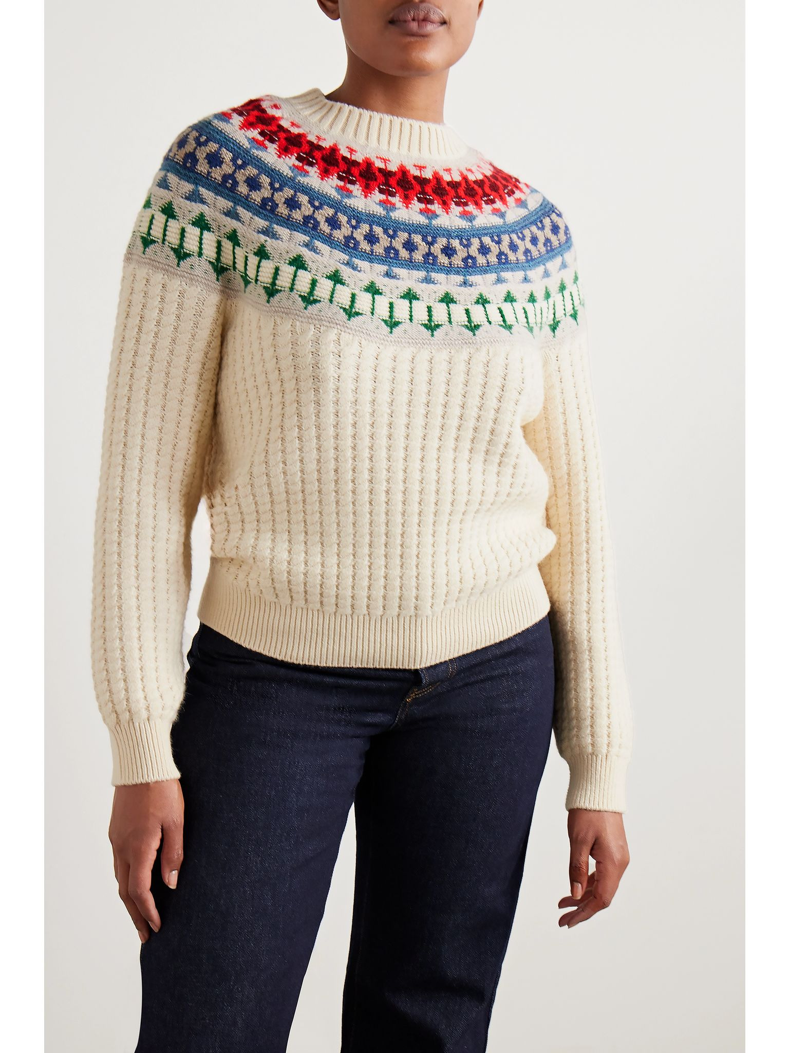 Noel Fair Isle cable-knit cashmere sweater Multi - 3