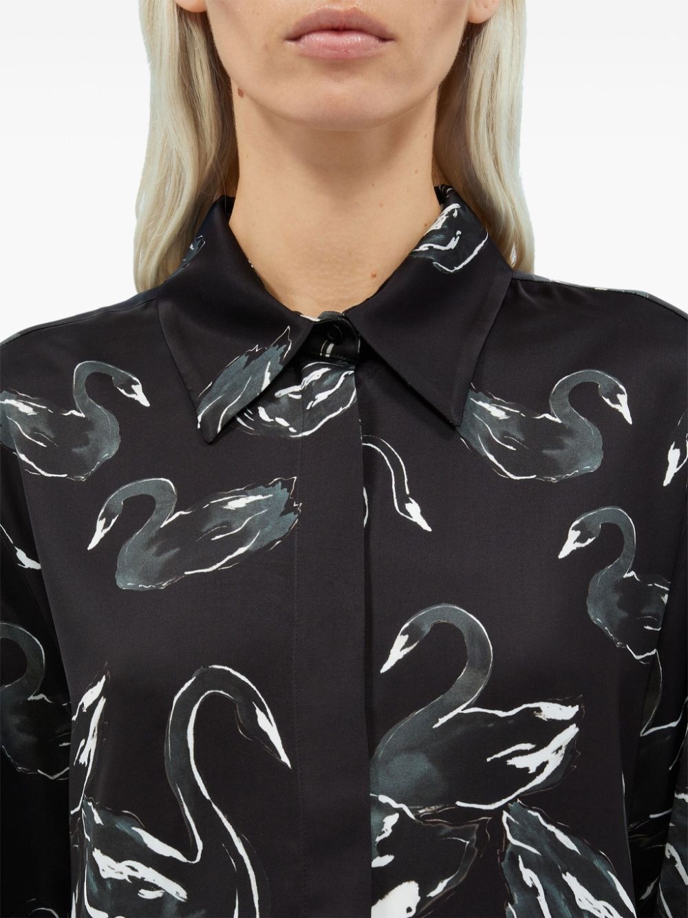 swan-print shirt - 5