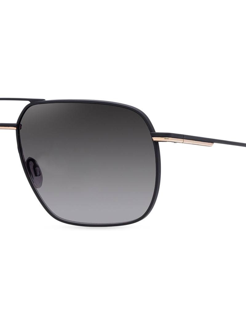 Men's 007 Legacy Royale Navigator 61MM Sunglasses - Black Satin Gold Smolder 4