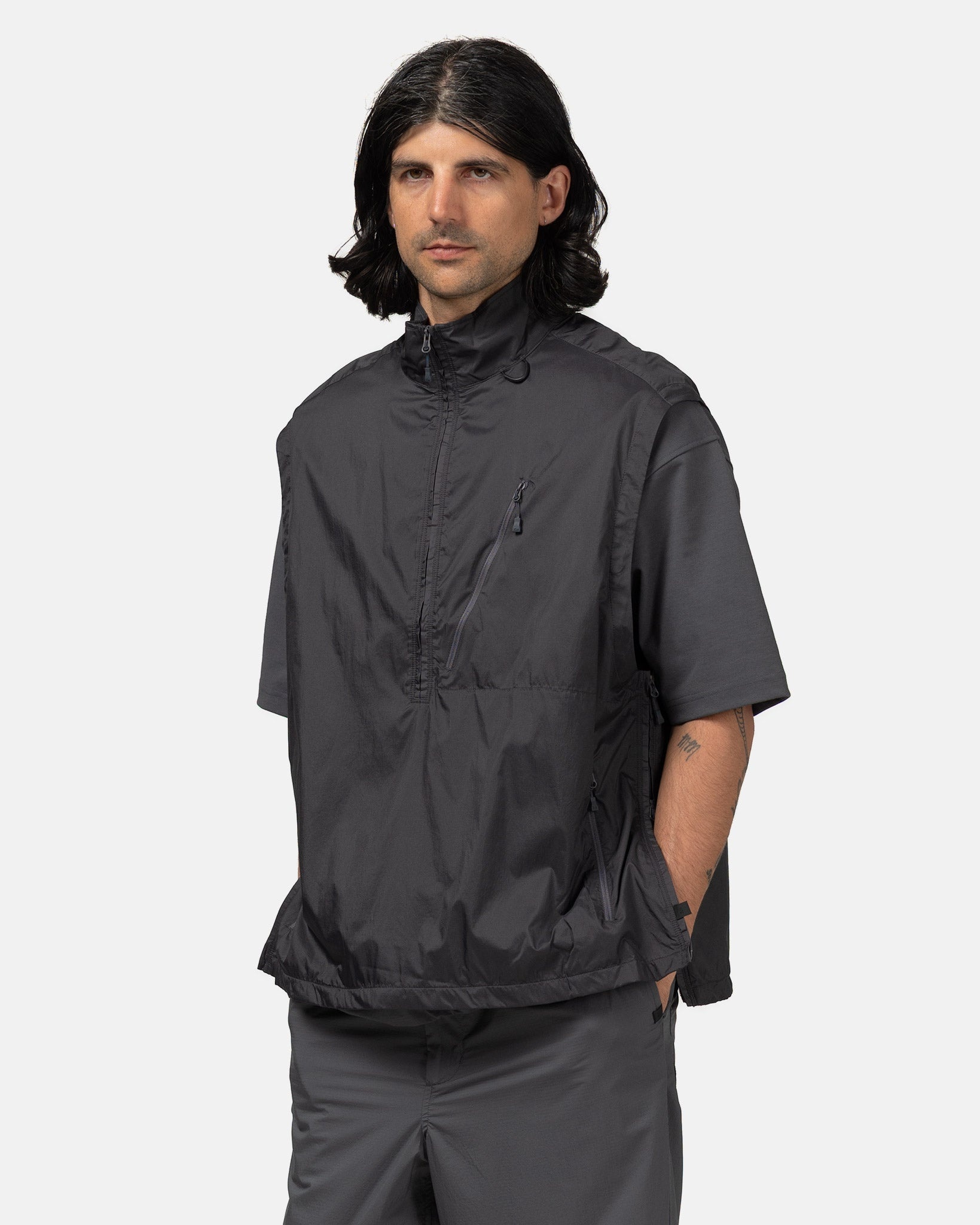 Tech Wind Shell Vest Charcoal - 4