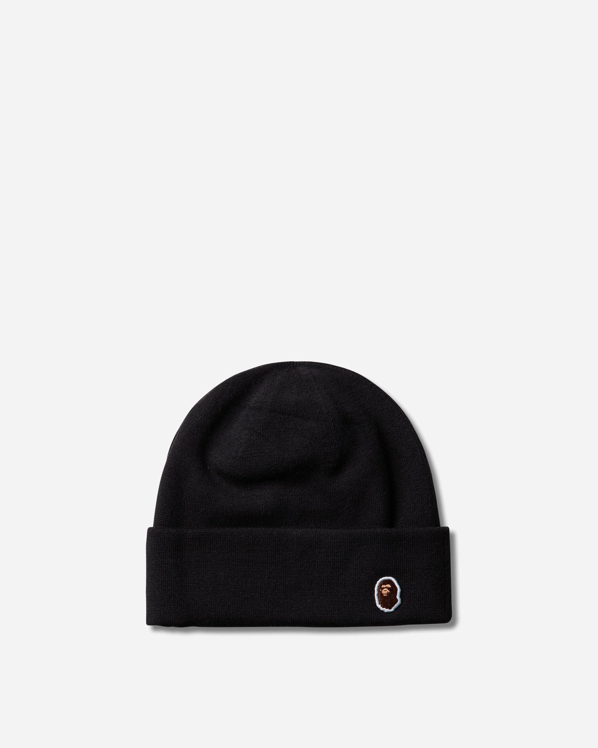 Ape Head One Point Knit Cap Black - 1