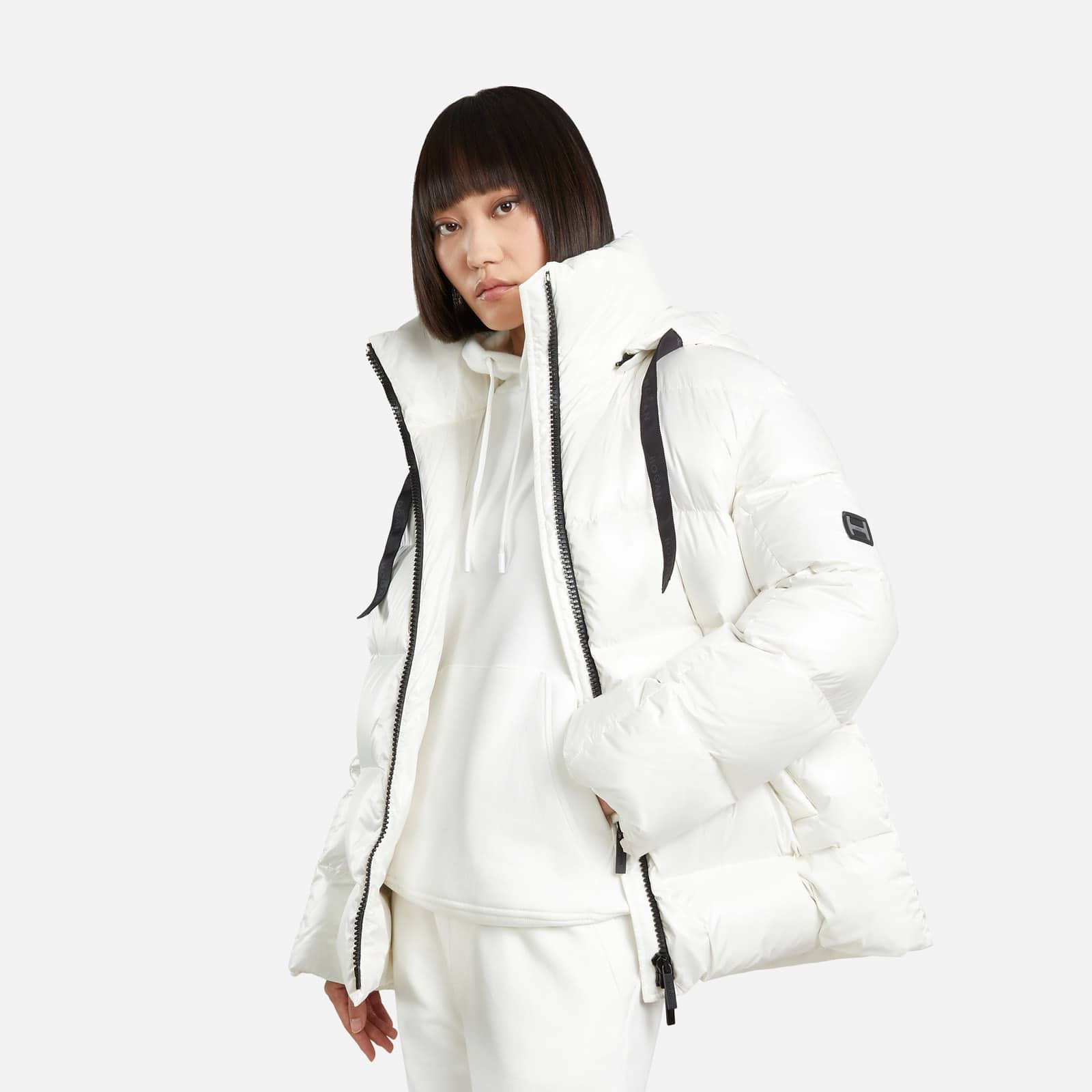 Hooded Down Jacket White - 5