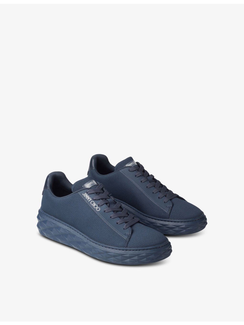 Diamond leather low-top trainers - 3