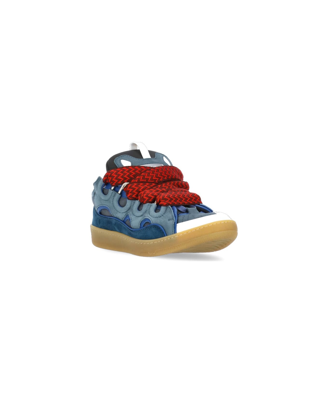 'curb' Sneakers In Blue And Grey Leather - 3