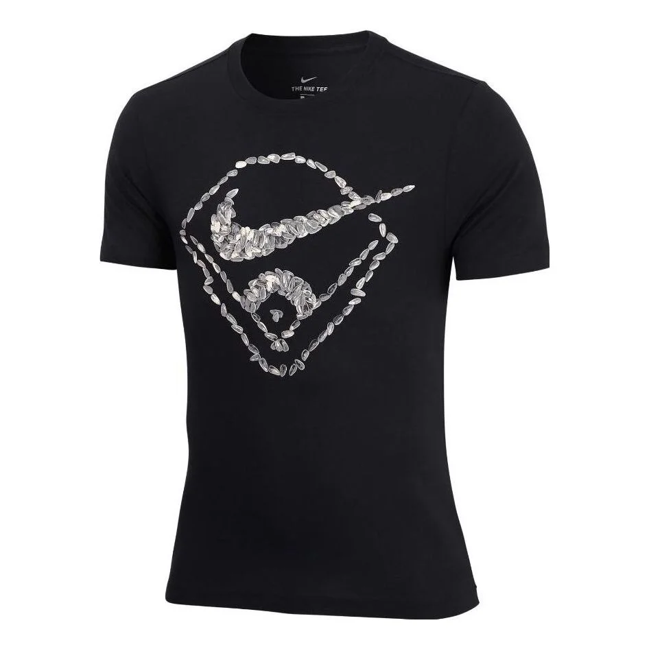 Nike Front Logo T-shirt 'Black Whtie Grey' AT2706-010 - 1