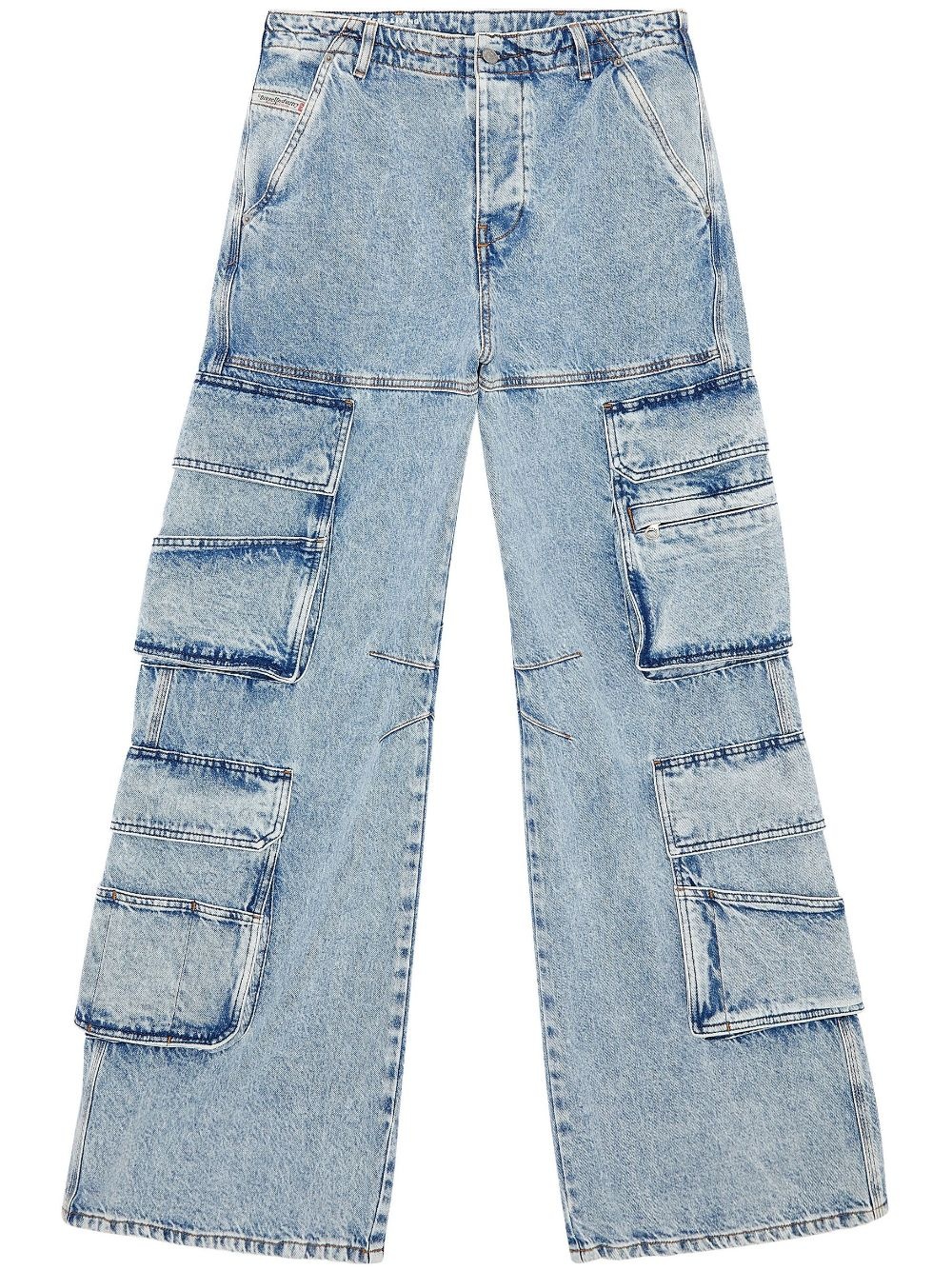 wide-leg cargo jeans - 1