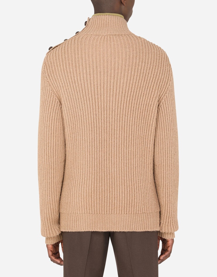 Turtle-neck sweater in camel wool - 3