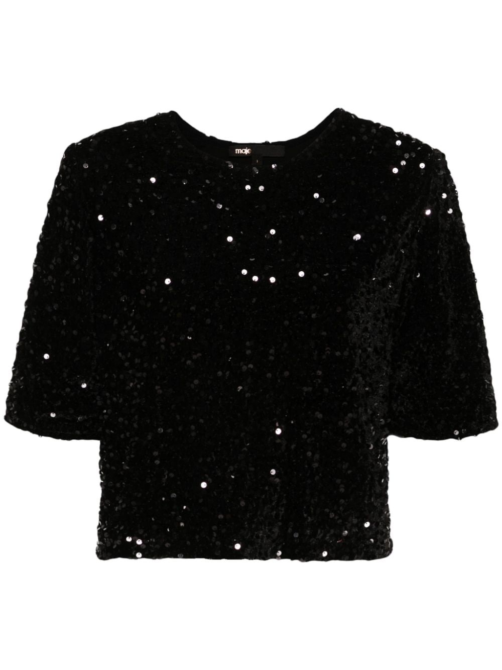 short-sleeves sequinned top - 1