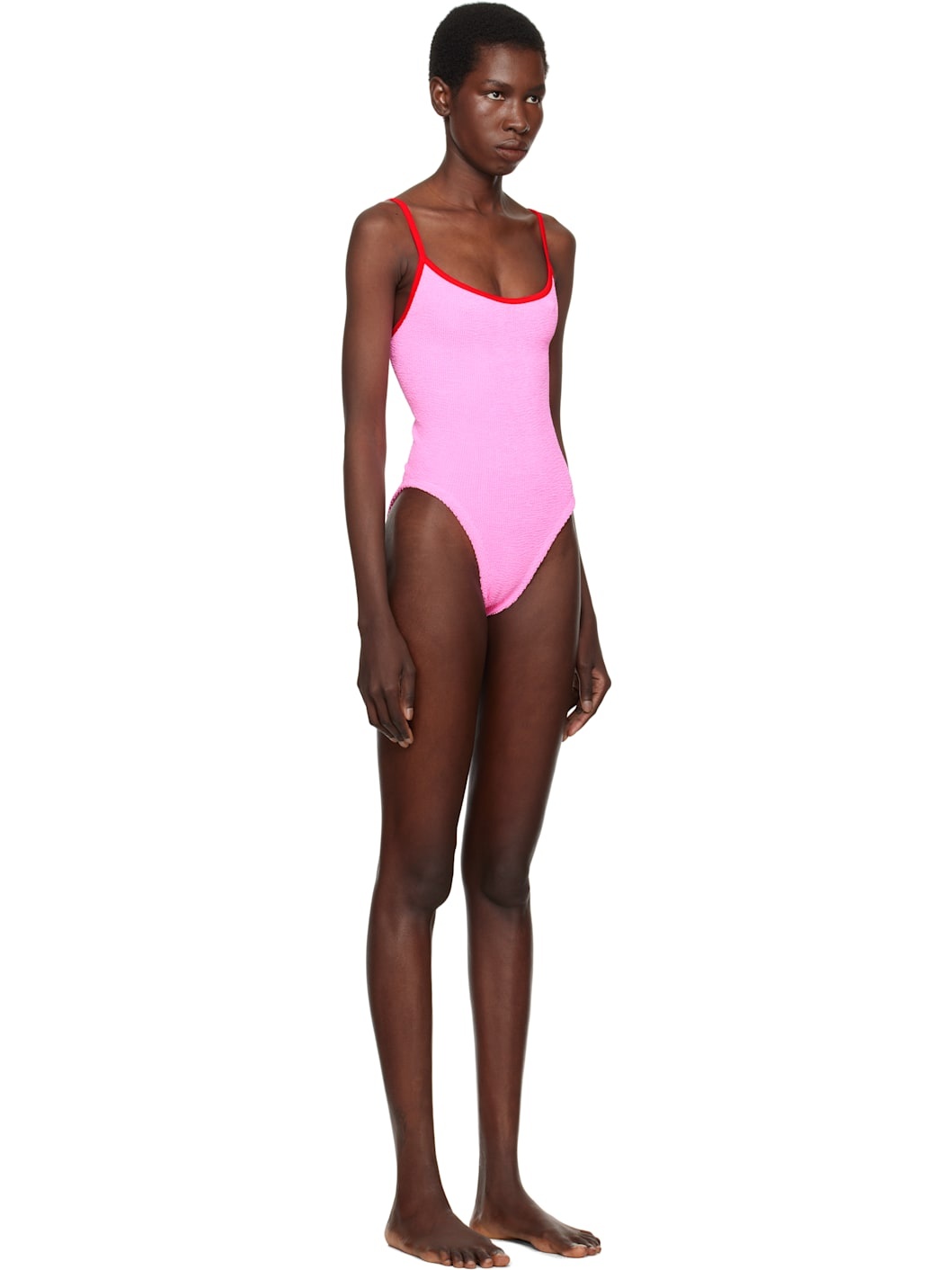 Pink & Red Pamela Contrast Swimsuit - 2