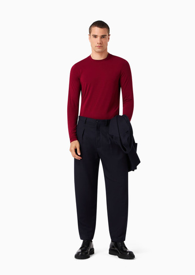 GIORGIO ARMANI Stretch viscose jersey jumper with crew neck and long sleeves outlook