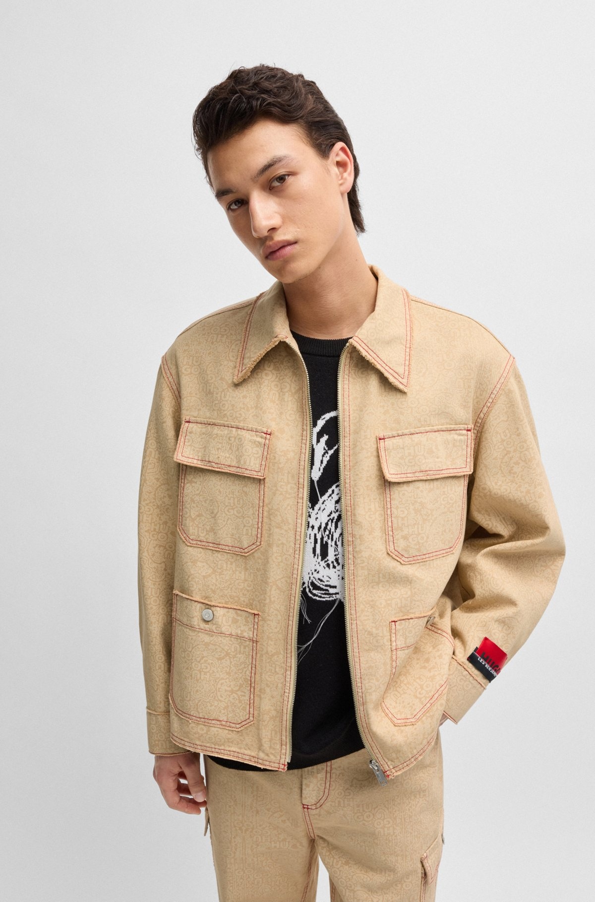 HUGO X LES BENJAMINS RELAXED-FIT JACKET WITH ALL-OVER PRINT - 2