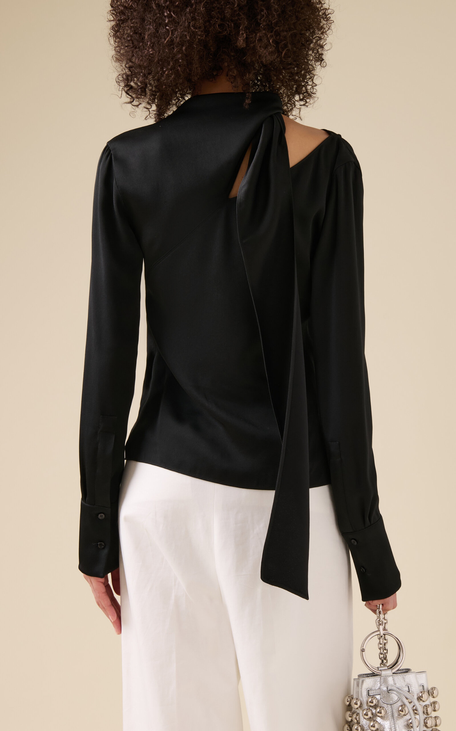 Bow Draped Top black - 4