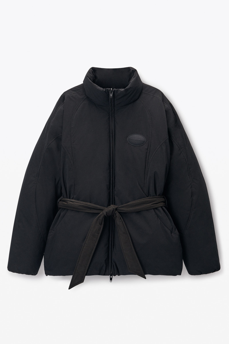 Puffer Coat with Dome Logo Patch 1