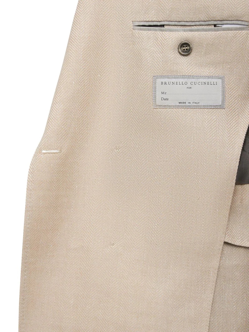 DOUBLE BREAST LINEN BLEND SUIT - 12