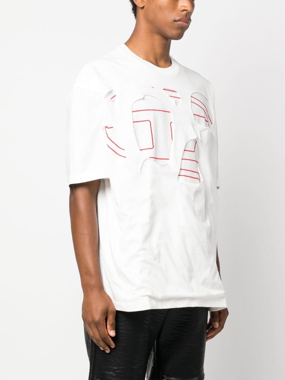 logo-print layered-effect T-shirt - 3