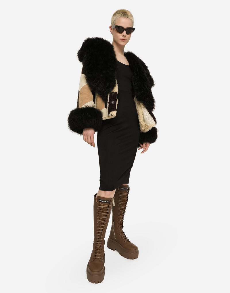Dolce & Gabbana Short heavy jacket in sheepskin patchwork outlook