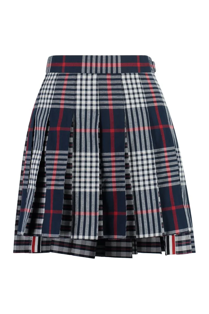 THOM BROWNE PLEATED MINI SKIRT - 1