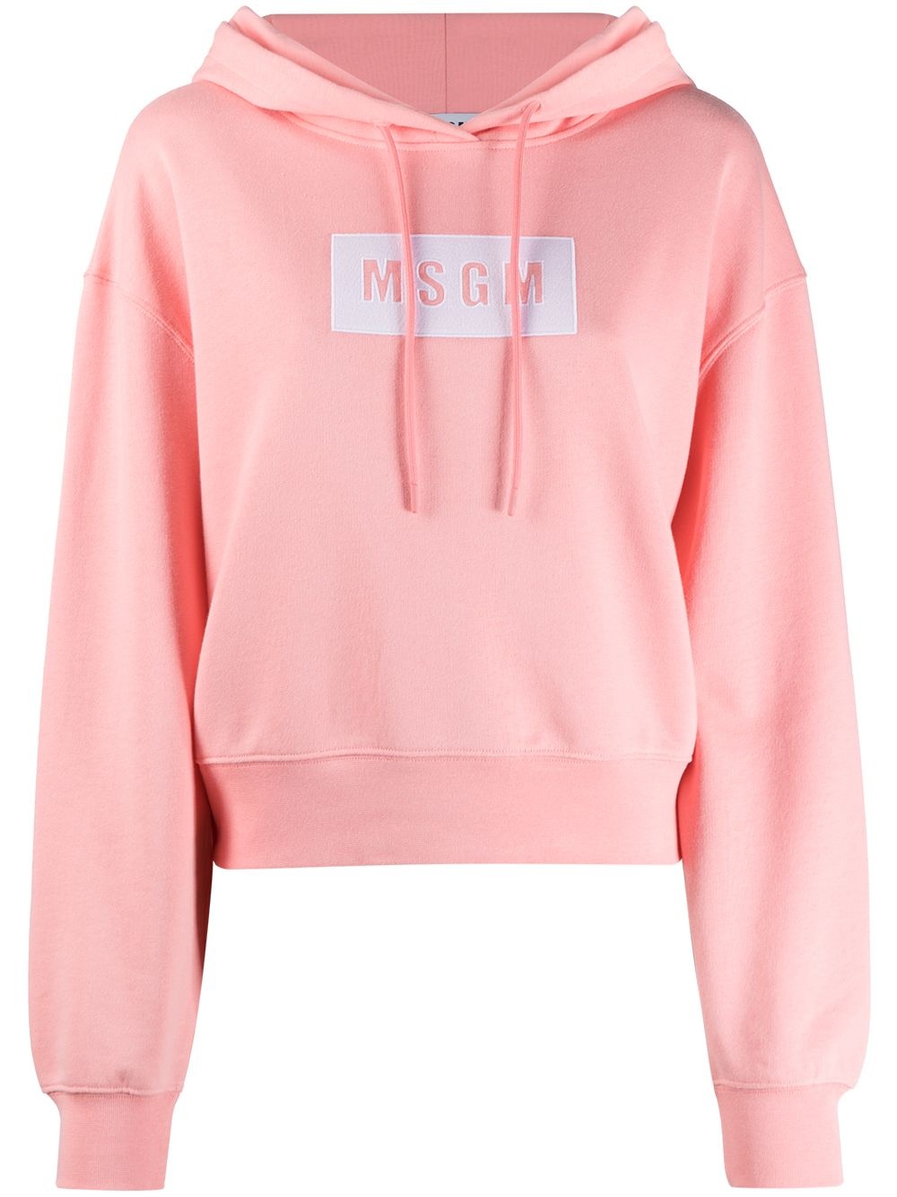 logo print cotton hoodie - 1