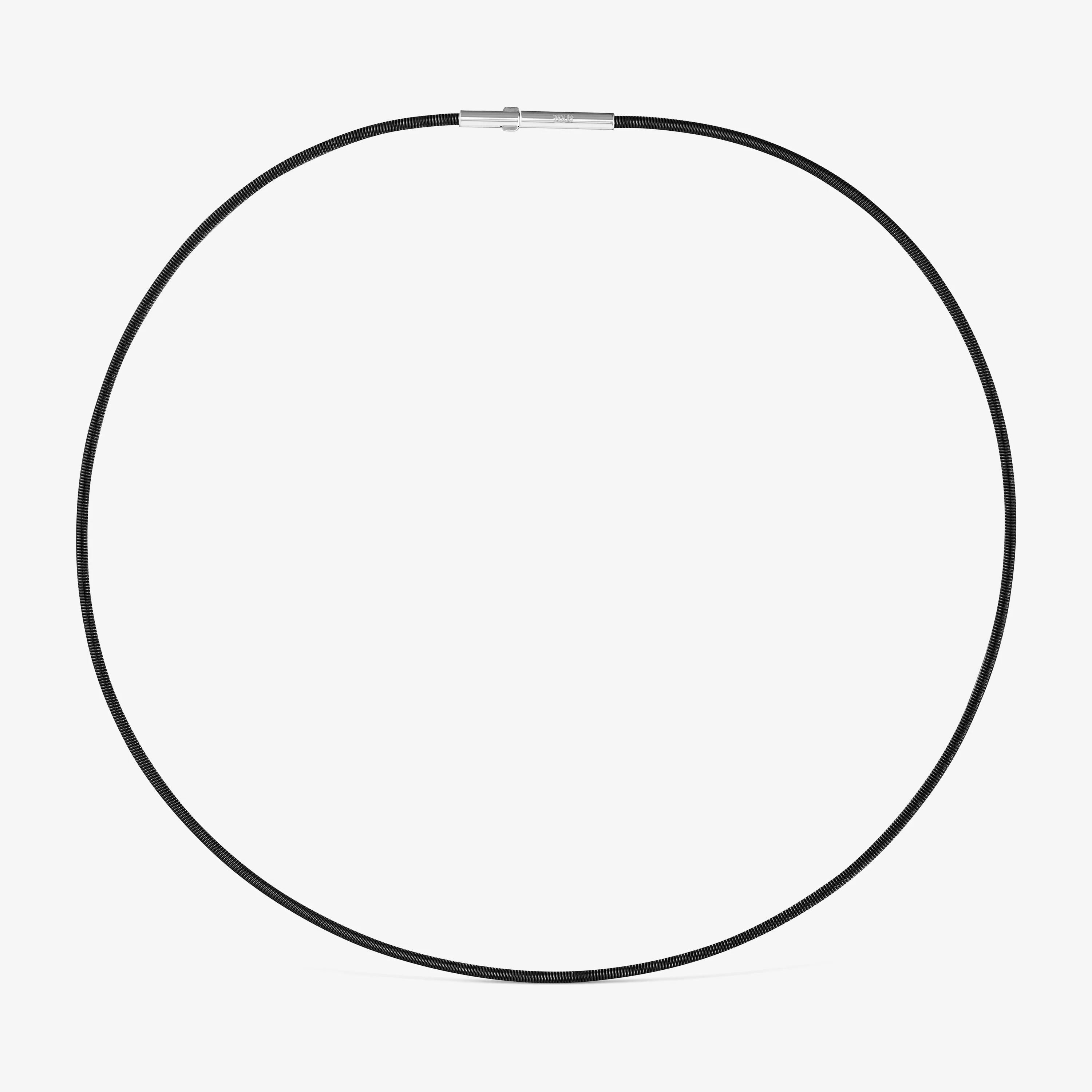 Mesh Tube black IP steel Necklace 2 mm - 1