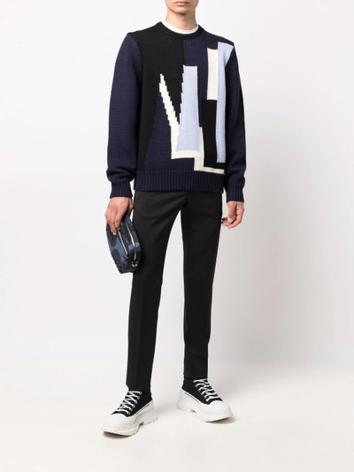 Neil Barrett panelled crew-neck jumper outlook