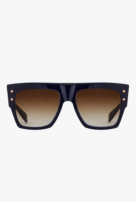 Blue and gold-tone acetate B-I sunglasses - 1