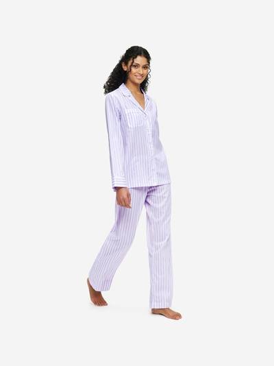Derek Rose Women's Pyjamas Capri 19 Cotton Lilac outlook