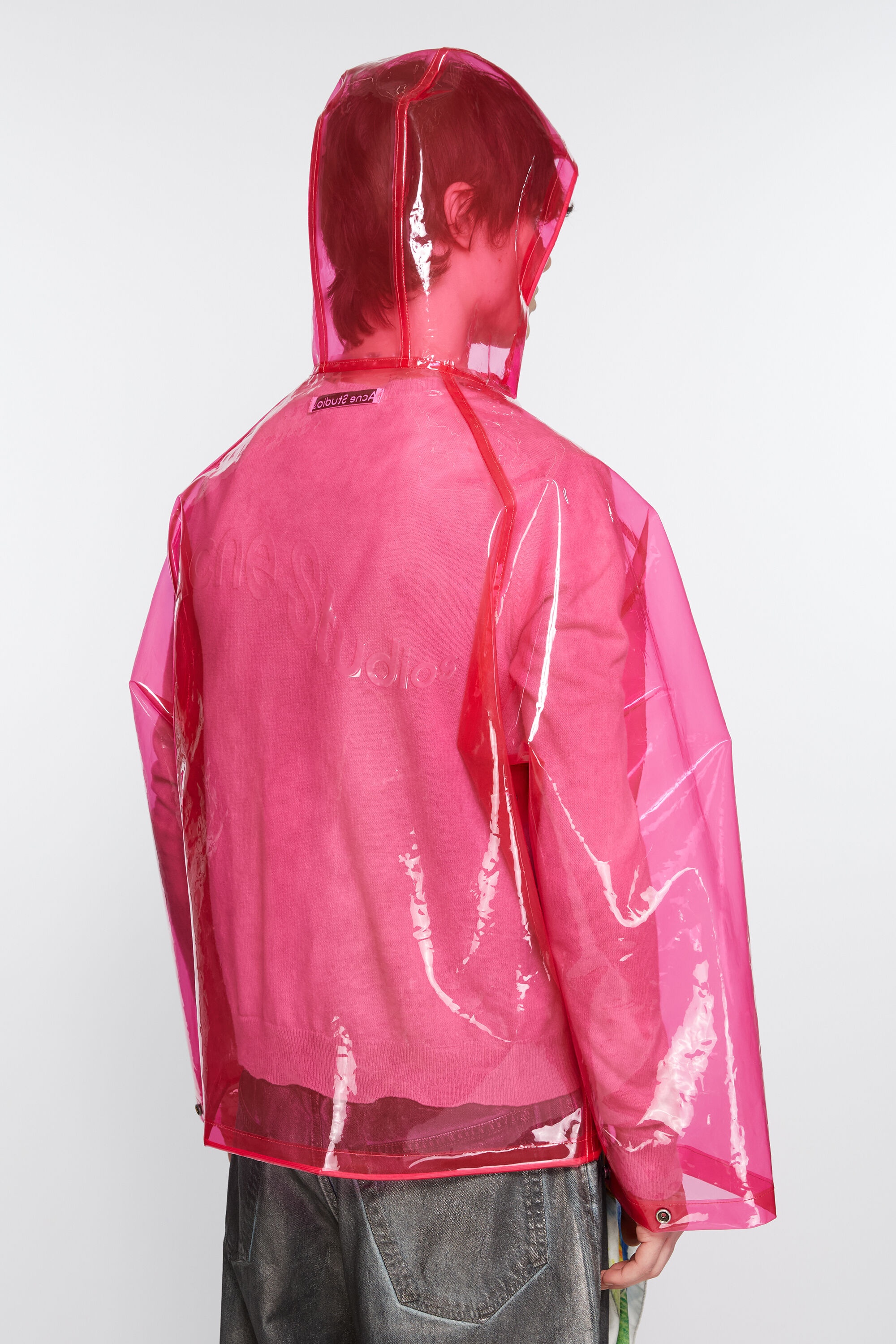Hooded transparent Jacket - Berry pink - 4