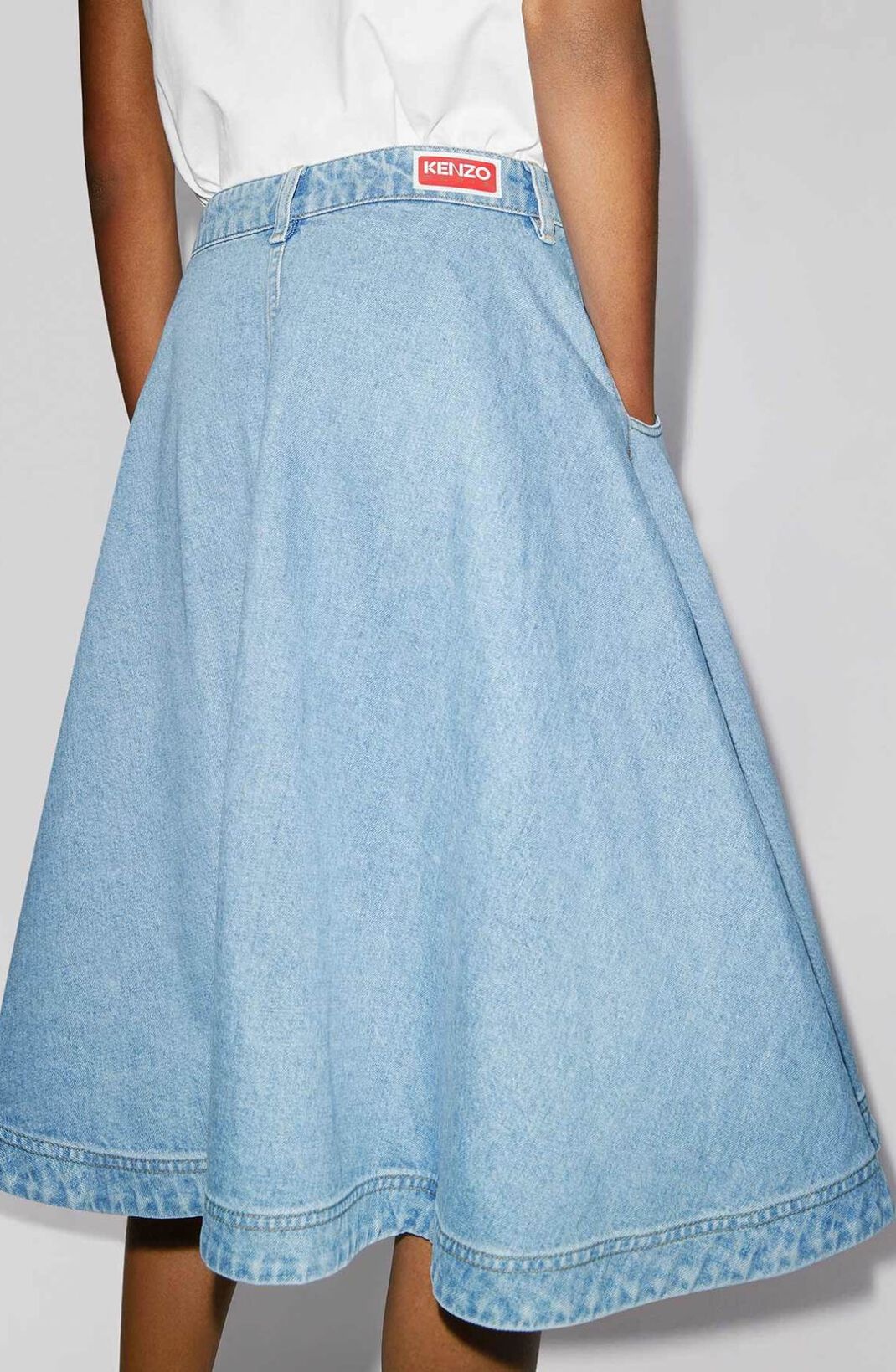 Flared denim skirt - 5