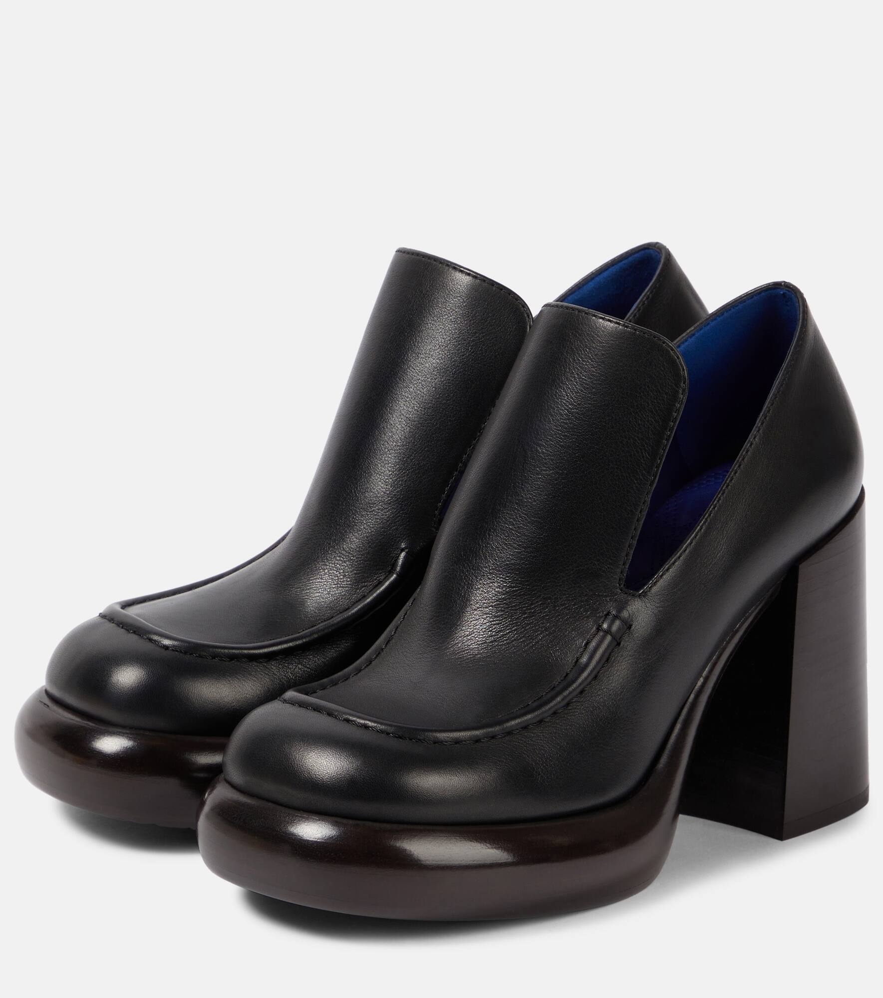 Leather loafer pumps - 5