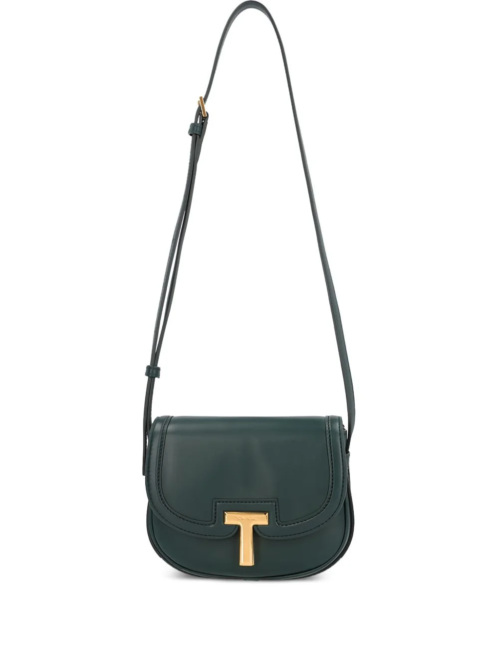 T-plaque leather shoulder bag - 1
