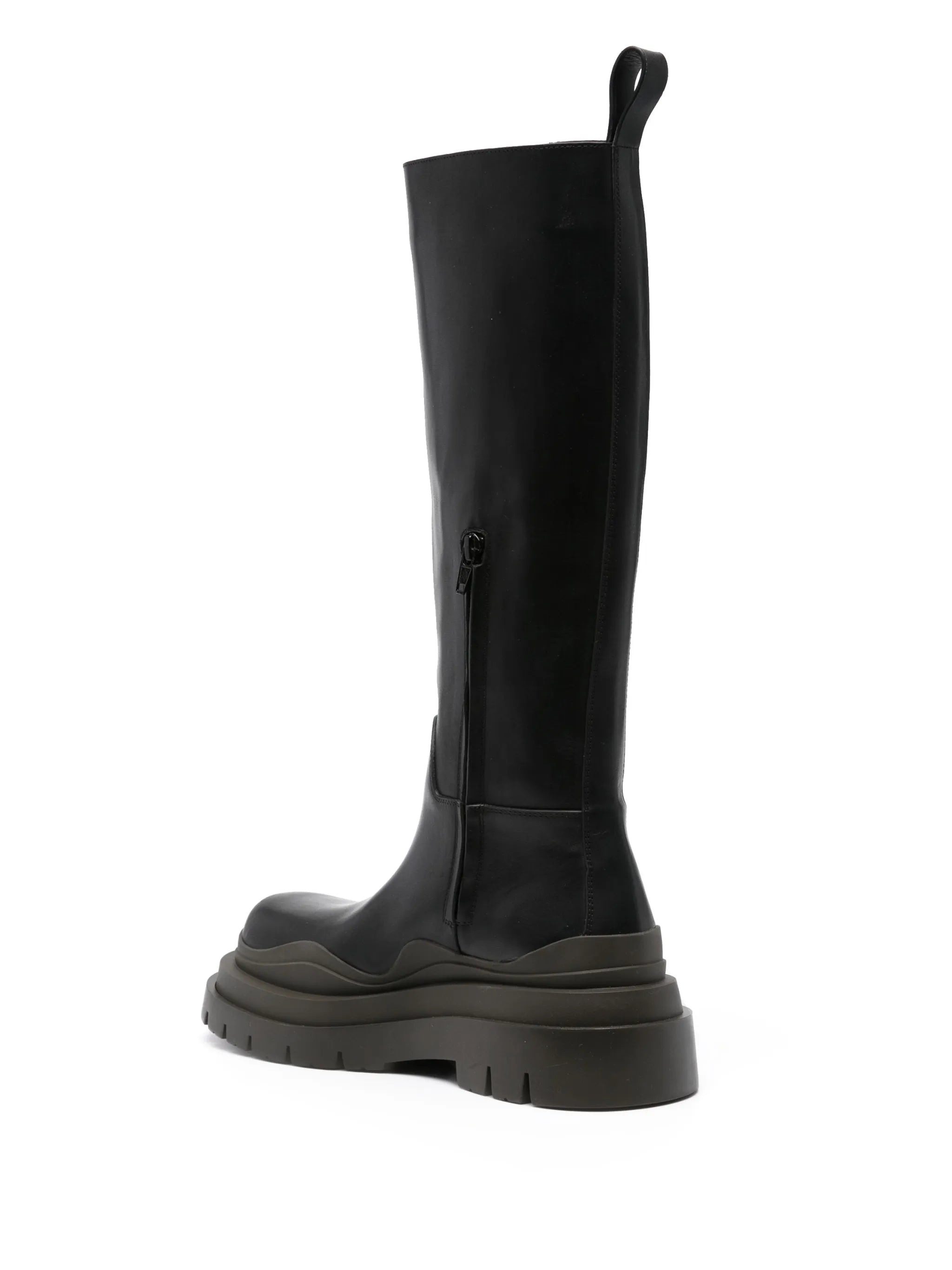 Black Tire knee-high leather boots - 3