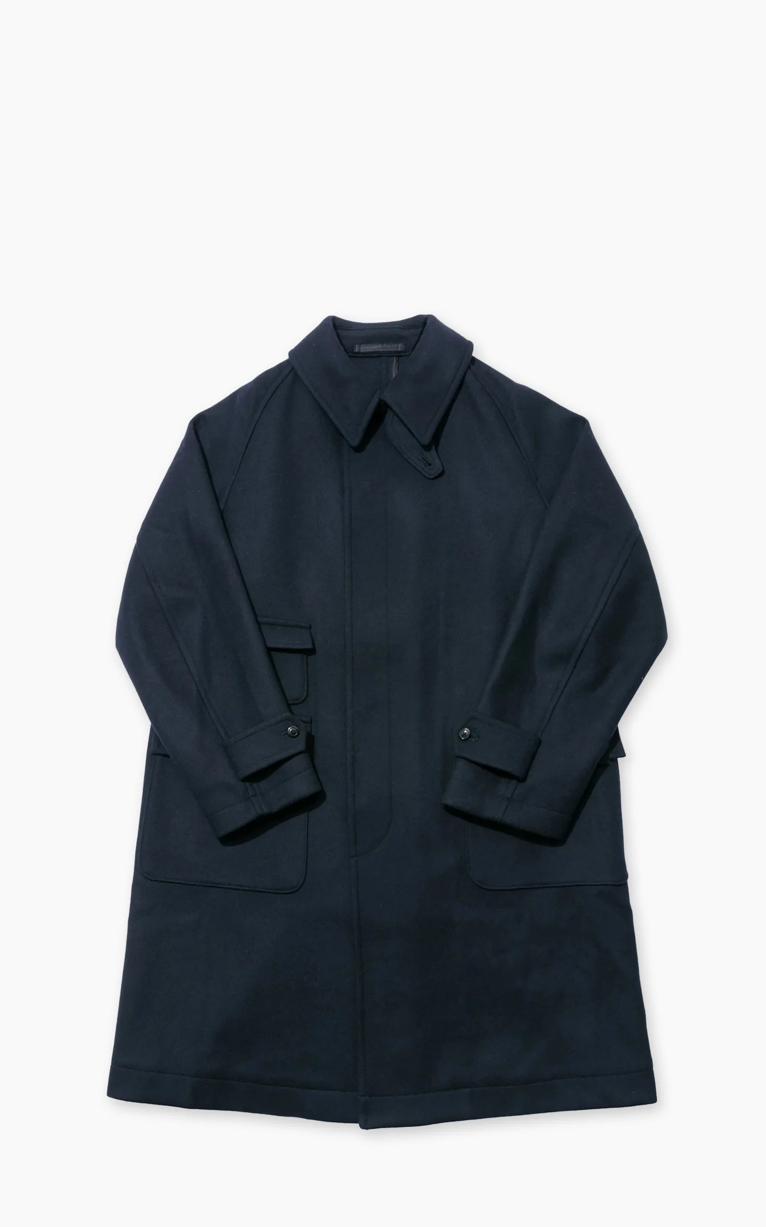 KAPTAIN SUNSHINE TRAVELLER COAT WOOL TOP NAVY - 1