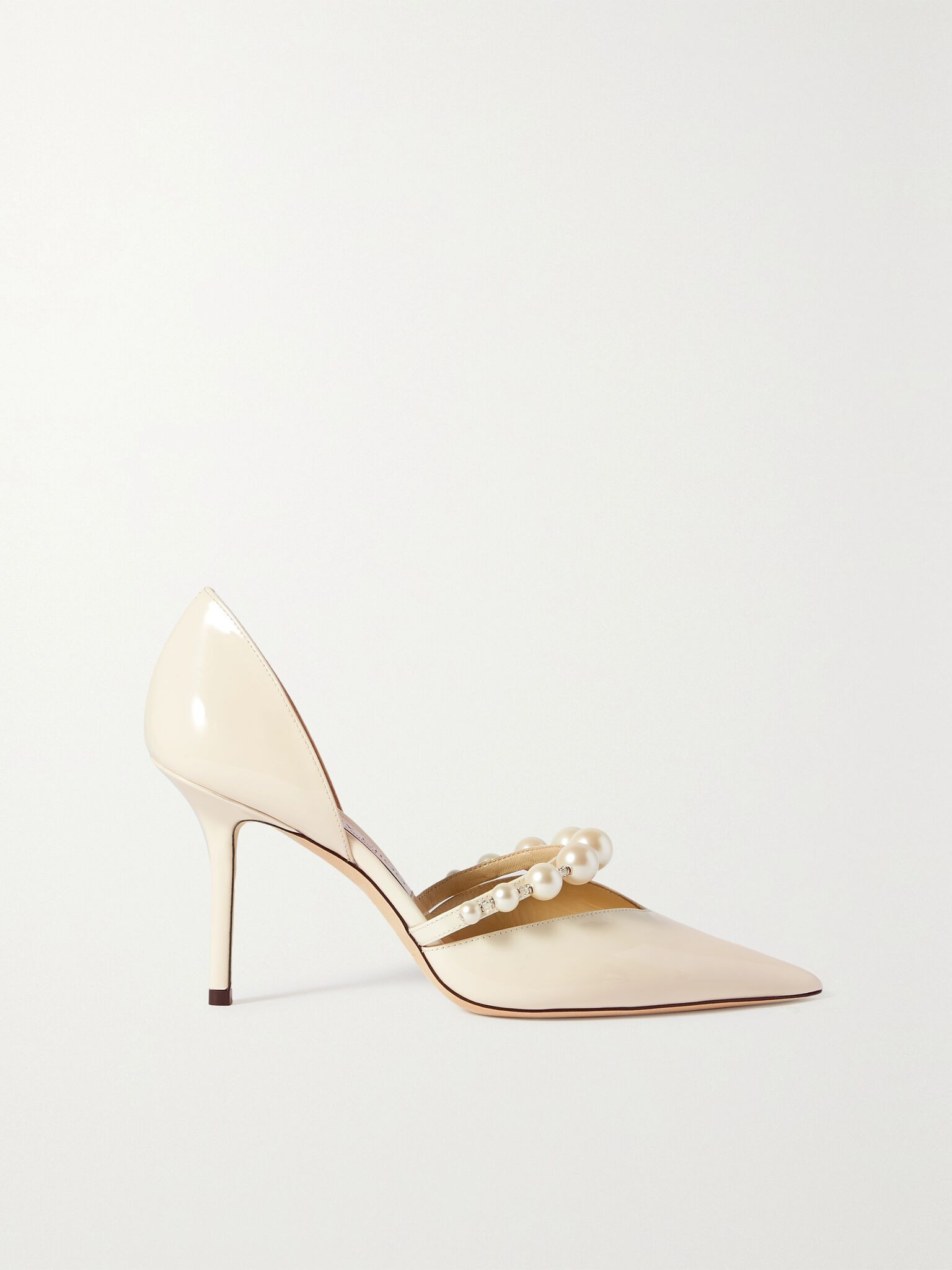 Aurelie 85 faux pearl-embellished patent-leather pumps White - 1