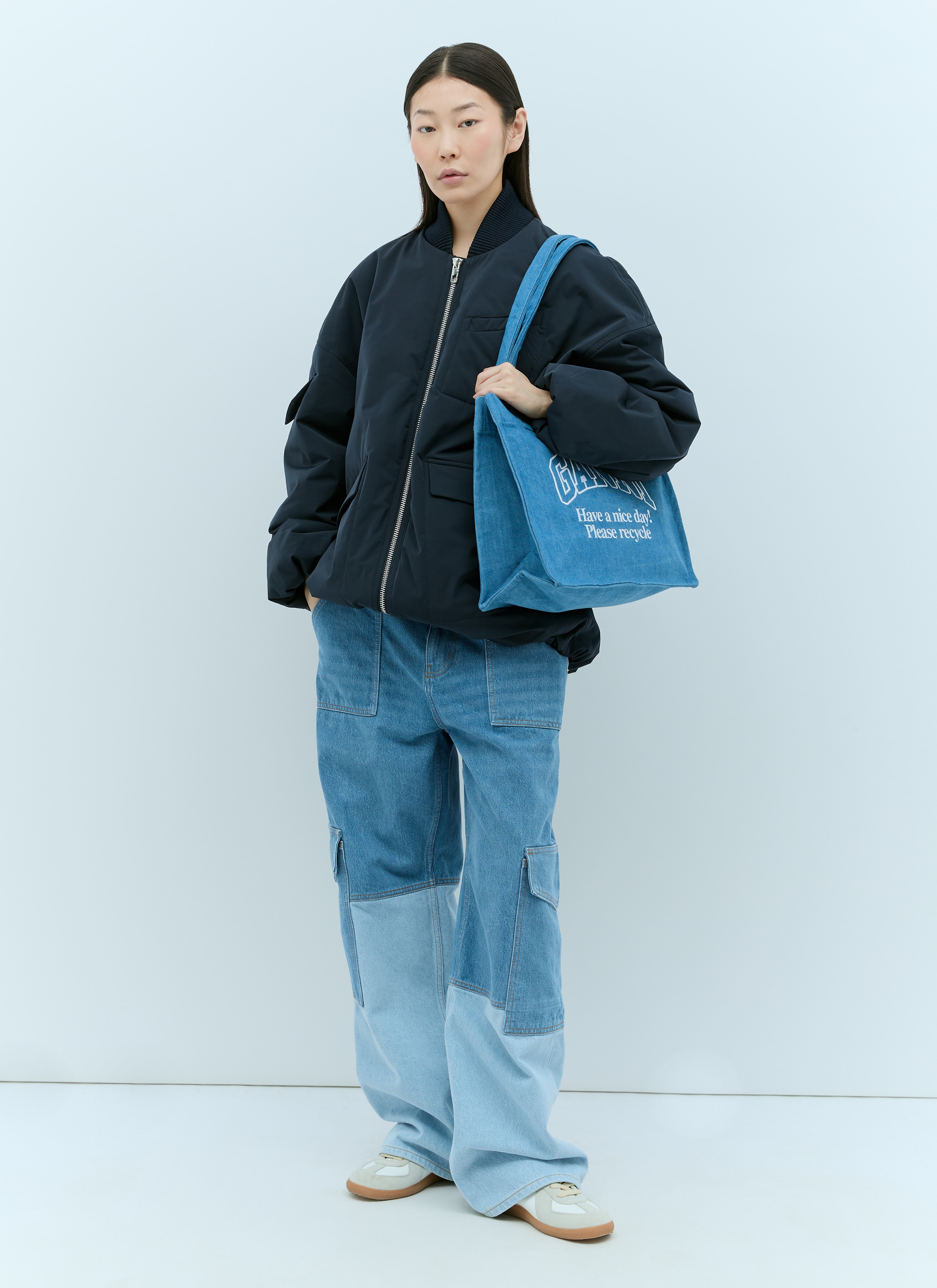 バックパック・リュック Ganni Women's Large Easy Shopper Denim Bag A5599-630 Ganni Large Easy Shopper Denim Tote Bag | Saks Fifth Avenue
