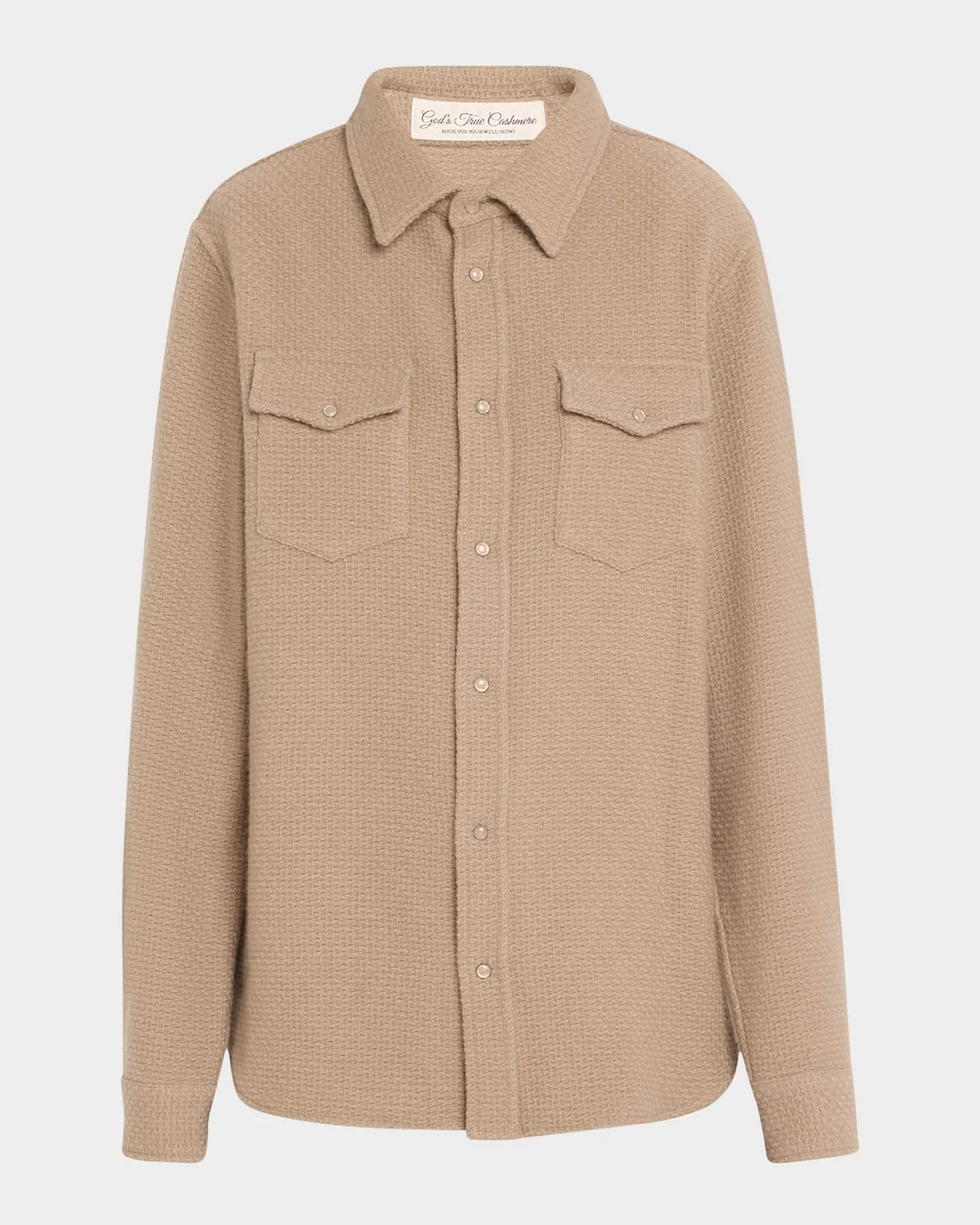Smoke Waffle Cashmere Shirt Jacket - 1