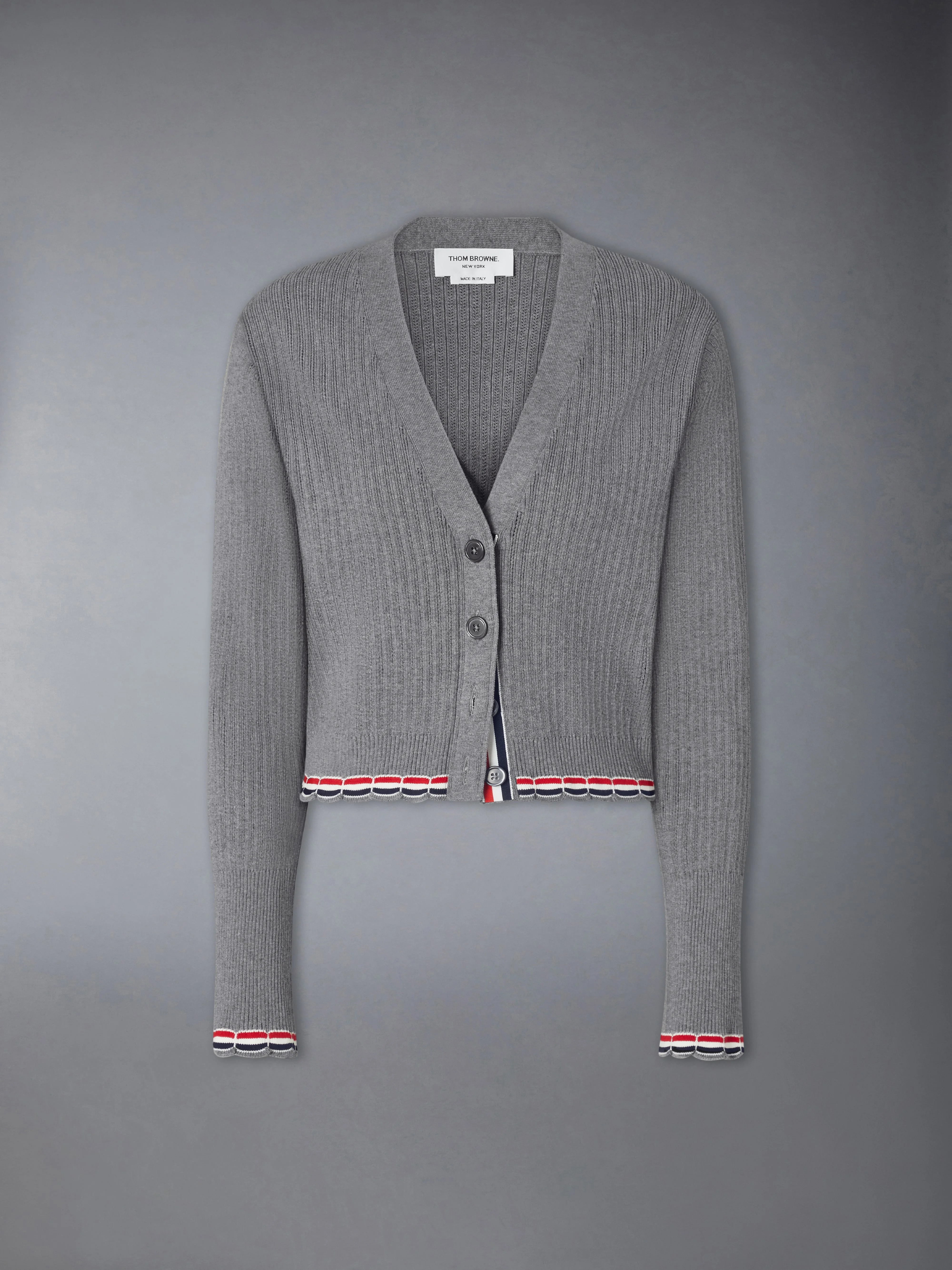 POINTELLE RIB STITCH CARDIGAN - 1